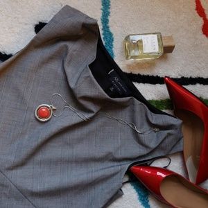 EUC Anne Klein Grey Cowl Neck Sheath Dress